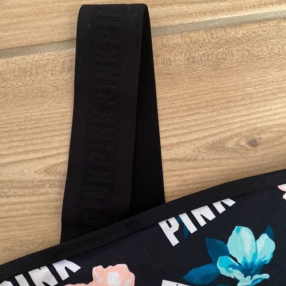 Victoria Secret Pink Floral Logo Sports Bra- Size XS - Picture 3 of 7